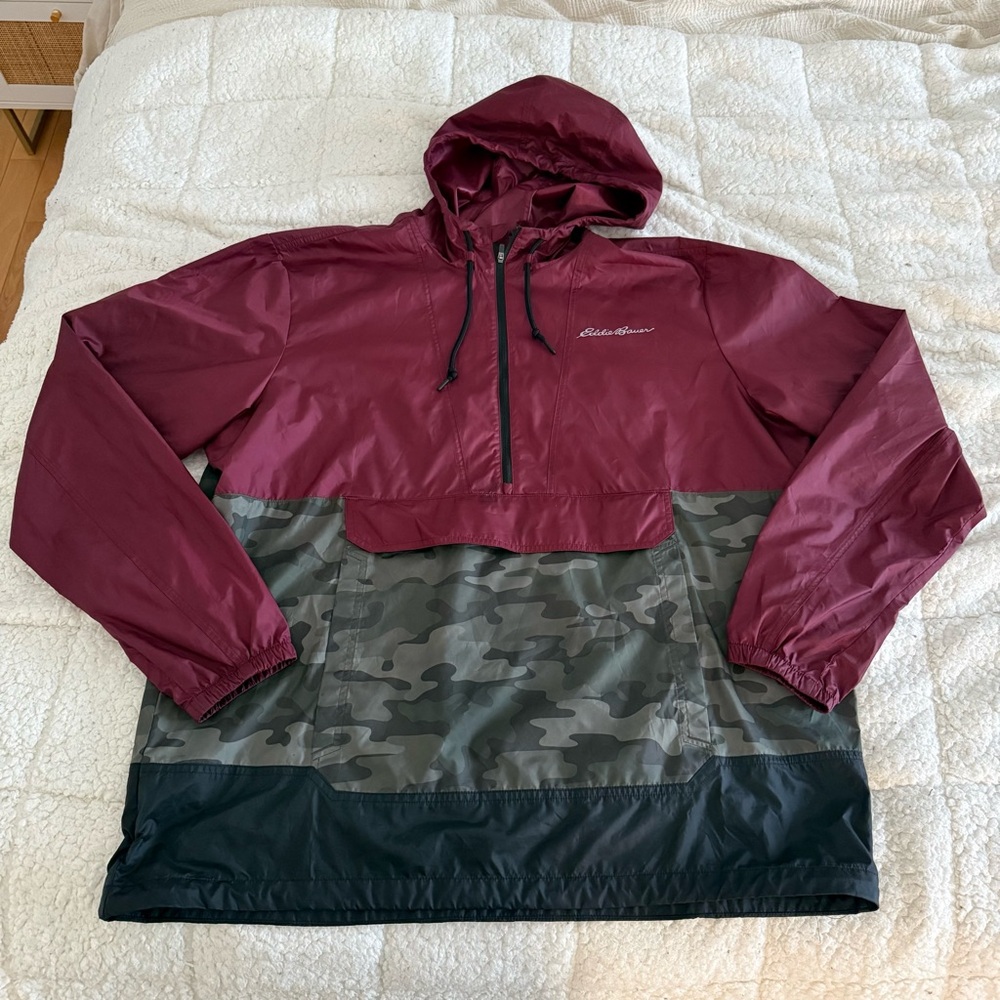 Eddie Bauer Burgundy and Camouflage Jacket